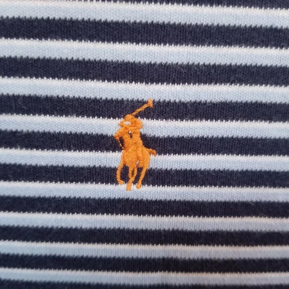 Polo Ralph Lauren Polo Shirt Mens Large Striped Pony Logo Short Sleeve Casual